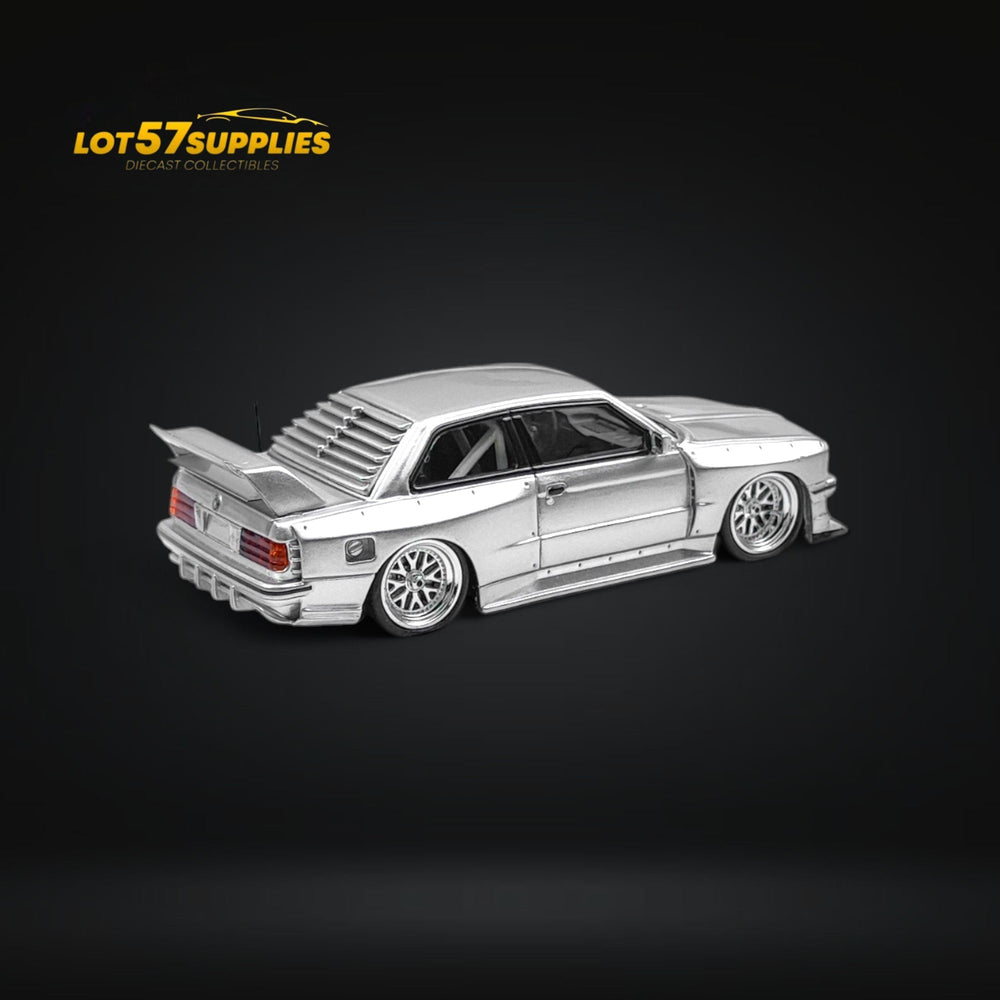 NA BMW E30 Wide-Body Resin Model Silver 1:64 (ONLINE ORDER ONLY)