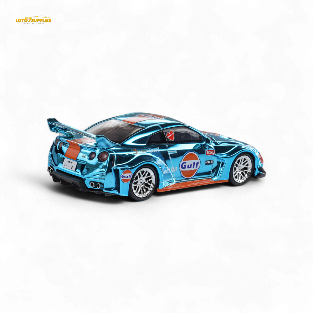 Demon King Auto LBWK Nissan GTR35 - Chrome Gulf 1:64 (ONLINE ORDER ONLY)