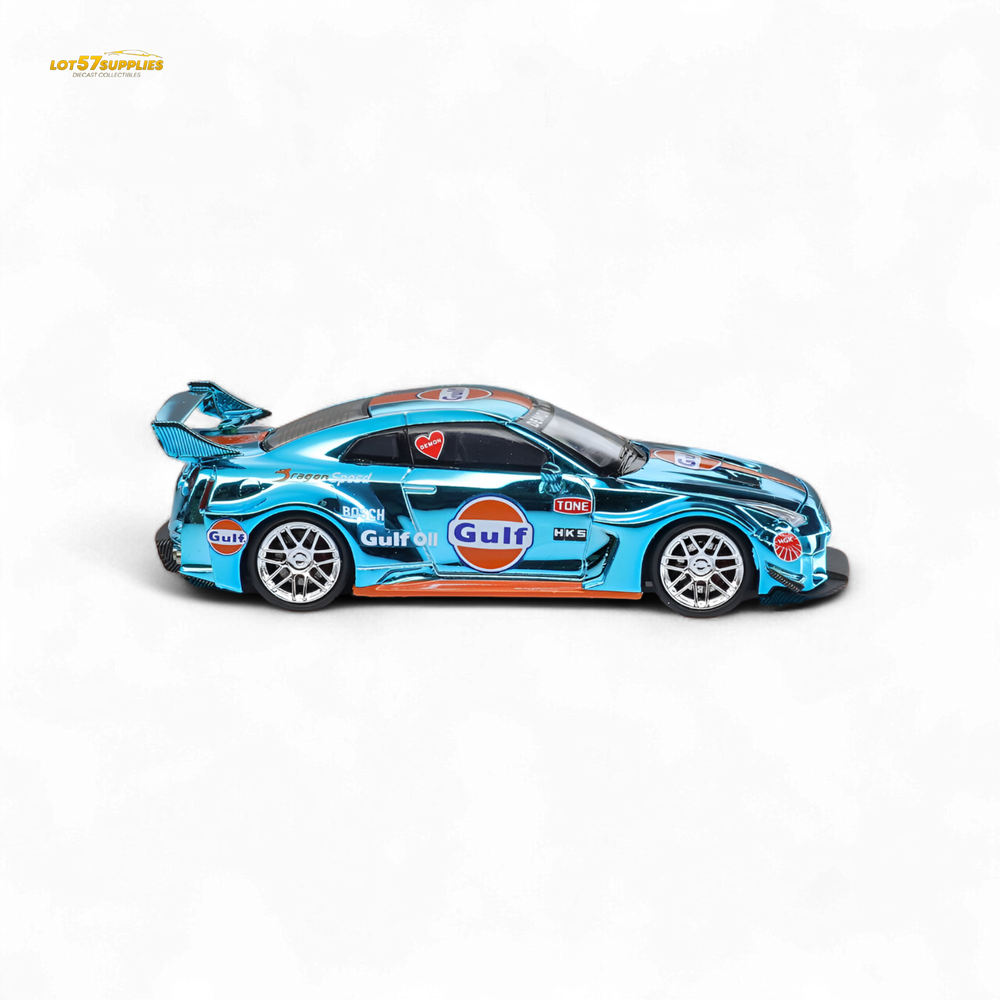 Demon King Auto LBWK Nissan GTR35 - Chrome Gulf 1:64 (ONLINE ORDER ONLY)
