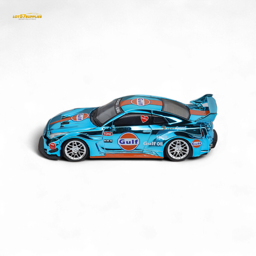 Demon King Auto LBWK Nissan GTR35 - Chrome Gulf 1:64 (ONLINE ORDER ONLY)