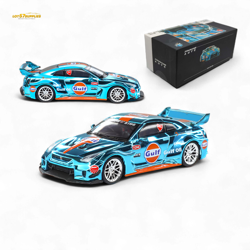 Demon King Auto LBWK Nissan GTR35 - Chrome Gulf 1:64 (ONLINE ORDER ONLY)