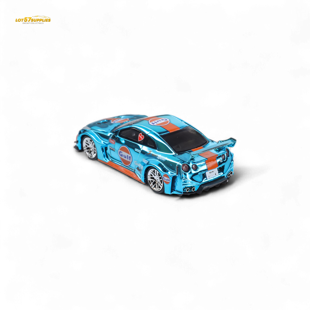Demon King Auto LBWK Nissan GTR35 - Chrome Gulf 1:64 (ONLINE ORDER ONLY)