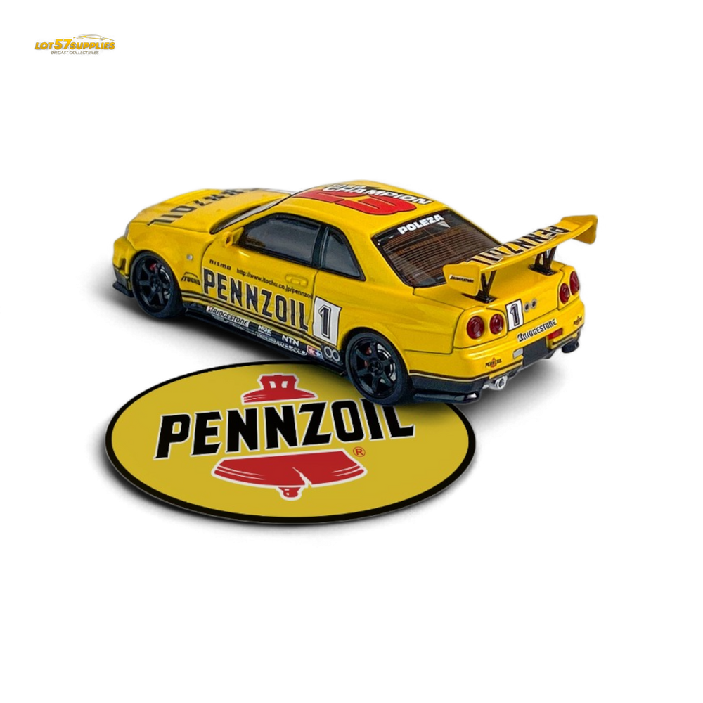 Fast Speed FS 1:64 Skyline GT-R R34 Nismo Z-Tune Pennzoil #1 – Yellow (ONLINE ORDER ONLY)