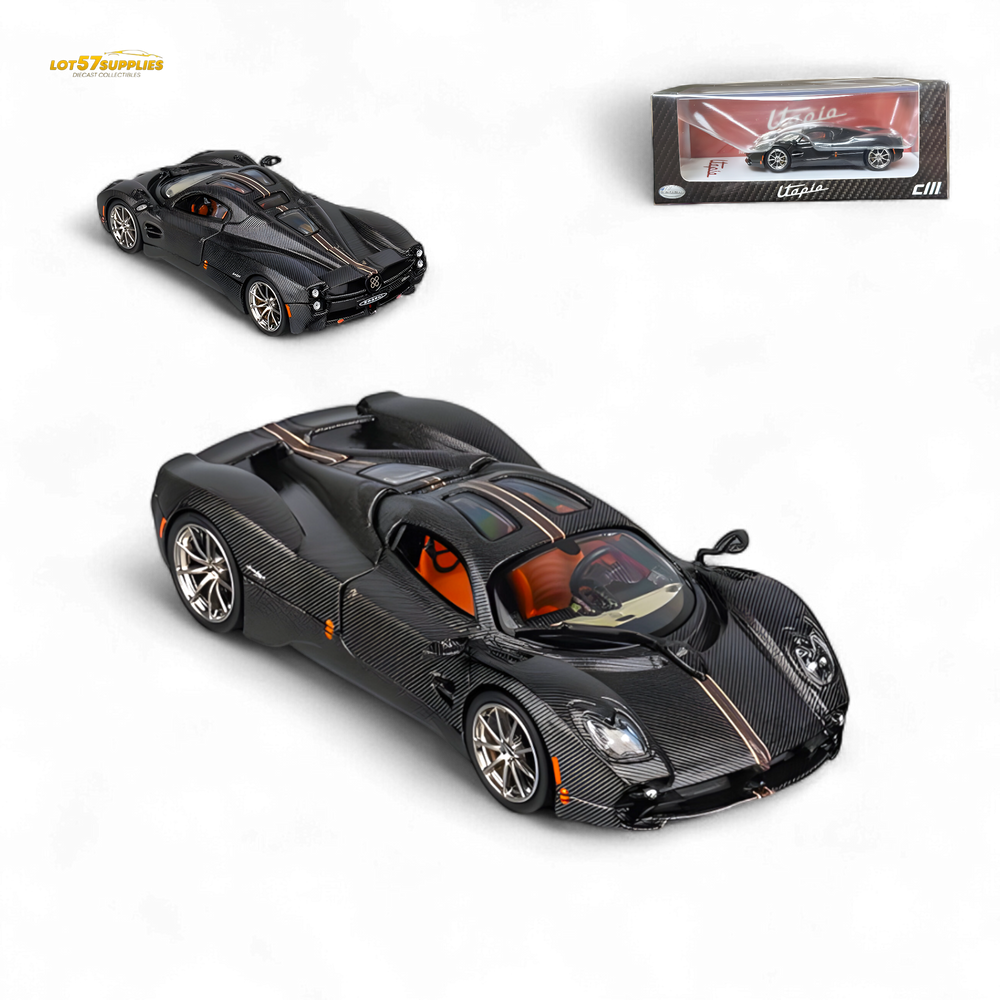 CM MODEL Pagani Utopia Fullcarbon - Red Stripe 1:64 (ONLINE ORDER ONLY)
