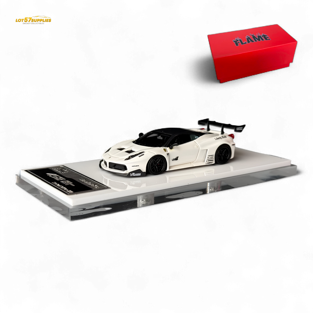 Flame Supercar LB458GT LB Wide-Body - White 1:64 Resin (ONLINE ORDER ONLY)