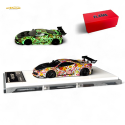 Flame Supercar LB458GT LB Wide-Body - Takashi Murakami Flower Livery - Glows in dark 1:64 Resin (ONLINE ORDER ONLY)