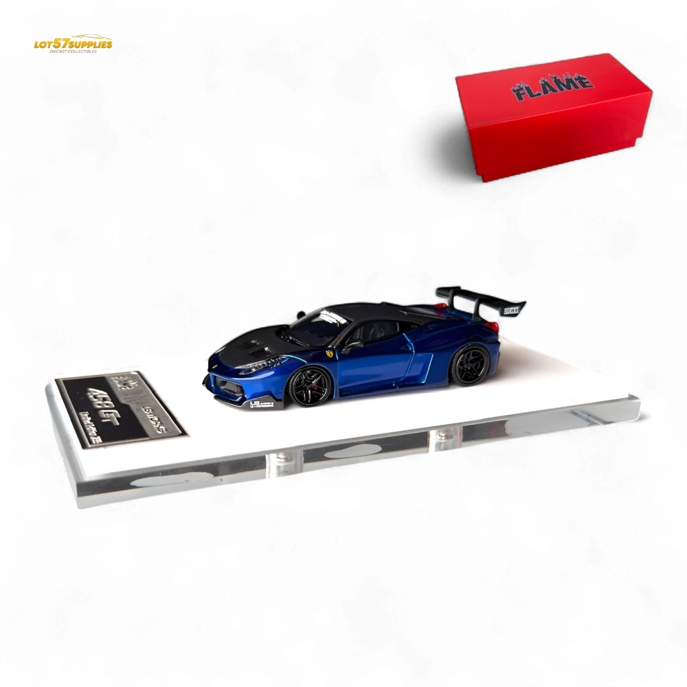 Flame Supercar LB458GT - Metallic Blue 1:64 Resin (ONLINE ORDER ONLY)