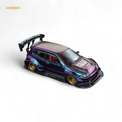 DCM Kevmannz 1996 EG6 Hatchback Gold Wheels - Chameleon - Long Spoiler 1:64 (ONLINE ORDER ONLY)