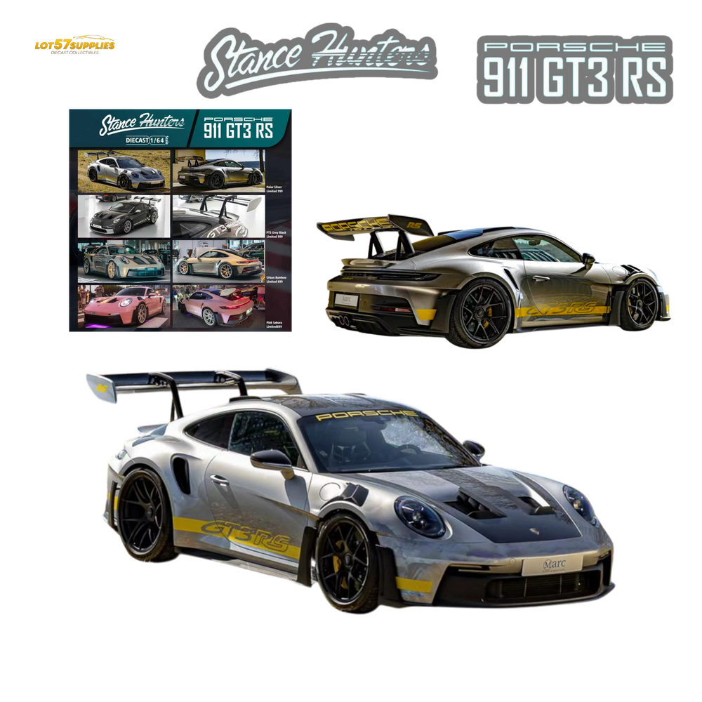 (Pre-Order) Stance Hunters Porsche 911 GT3 RS (992) - Polar Silver 1:64 (ONLINE ORDER ONLY)