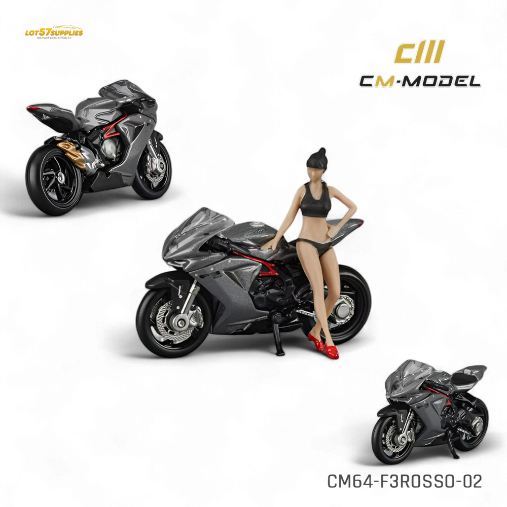 (Pre-Order) CM Model MV Agusta F3 Rosso - Metallic Gray 1:64 (ONLINE ORDER ONLY)