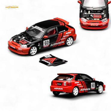(Pre-Order) Motorhelix Honda Civic Type R (EK9) - Advan Livery 1:64 (ONLINE ORDER ONLY)