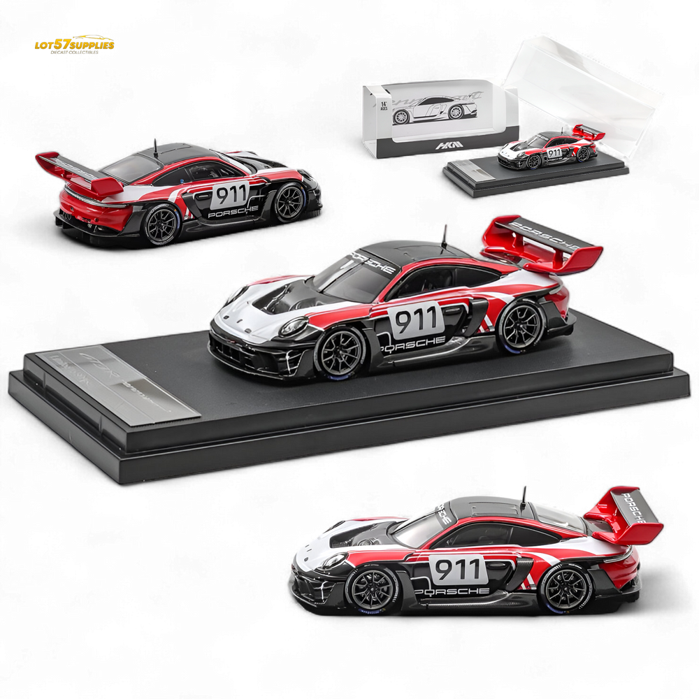 (Pre-Order) HKM 911 GT3 R Rennsport - Red-White #911 1:64 (ONLINE ORDER ONLY)