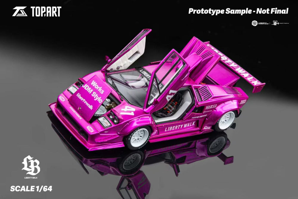 Topart LBWK Countach - Flash Pink White 1:64 (ONLINE ORDER ONLY)