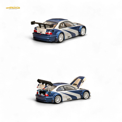 (Pre-Order) Ghost Player BMW E46 M3 GTR - Silver Blue Classic NFS Livery 1:64 (ONLINE ORDER ONLY)