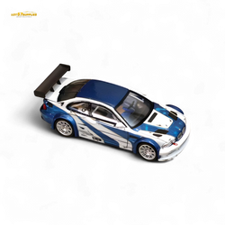 (Pre-Order) Ghost Player BMW E46 M3 GTR - White Blue Comic NFS Livery 1:64 (ONLINE ORDER ONLY)