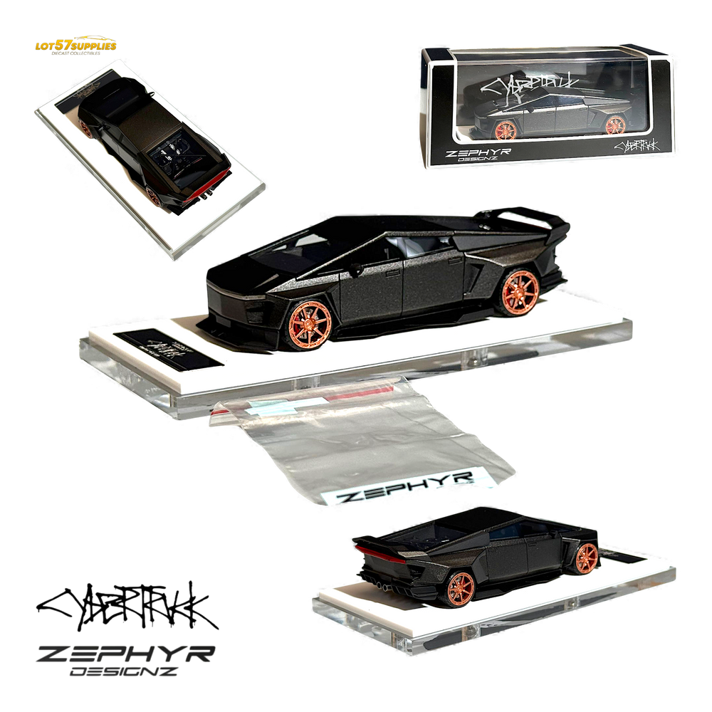 Error404 Tesla Cybertruck Custom Widebody Lowered - Matte Gray 1:64 (ONLINE ORDER ONLY)