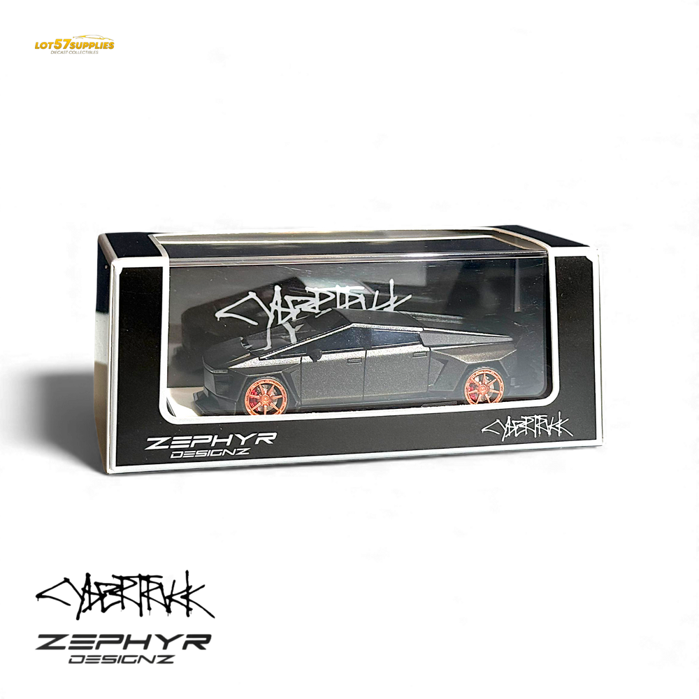 Error404 Tesla Cybertruck Custom Widebody Lowered - Matte Gray 1:64 (ONLINE ORDER ONLY)