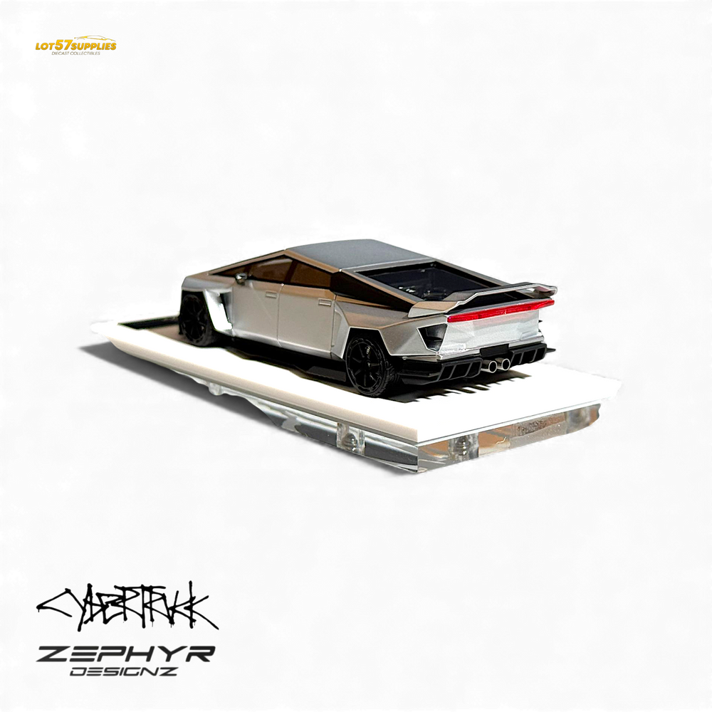 Error404 Tesla Cybertruck Custom Widebody Lowered - Silver 1:64 (ONLINE ORDER ONLY)