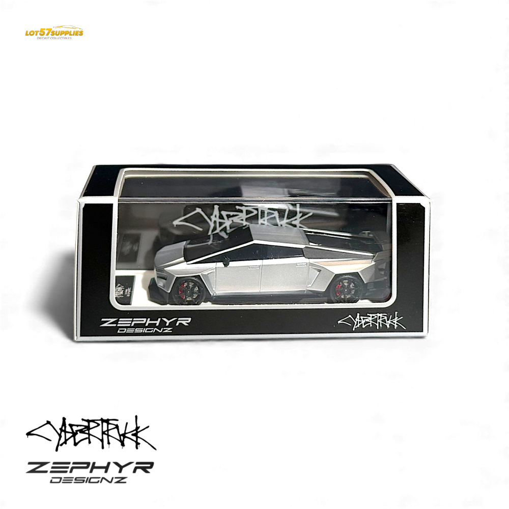 Error404 Tesla Cybertruck Custom Widebody Lowered - Silver 1:64 (ONLINE ORDER ONLY)