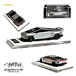 Error404 Tesla Cybertruck Custom Widebody Lowered - Silver 1:64 (ONLINE ORDER ONLY)