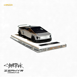 Error404 Tesla Cybertruck Custom Widebody Lowered - Silver 1:64 (ONLINE ORDER ONLY)
