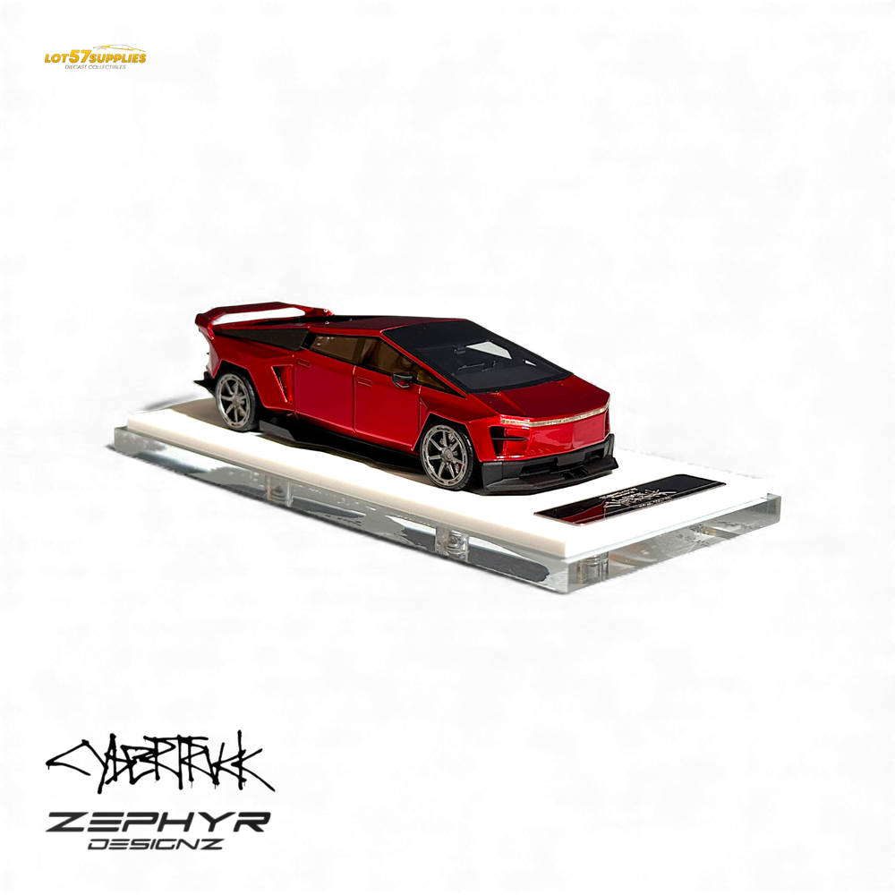 Error404 Tesla Cybertruck Custom Widebody Lowered - Metallic Red 1:64 (ONLINE ORDER ONLY)