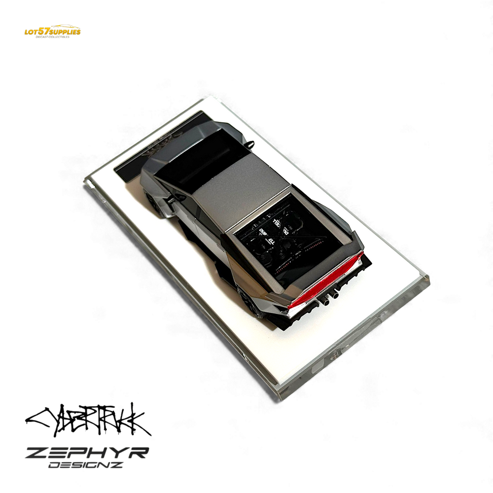 Error404 Tesla Cybertruck Custom Widebody Lowered - Silver 1:64 (ONLINE ORDER ONLY)