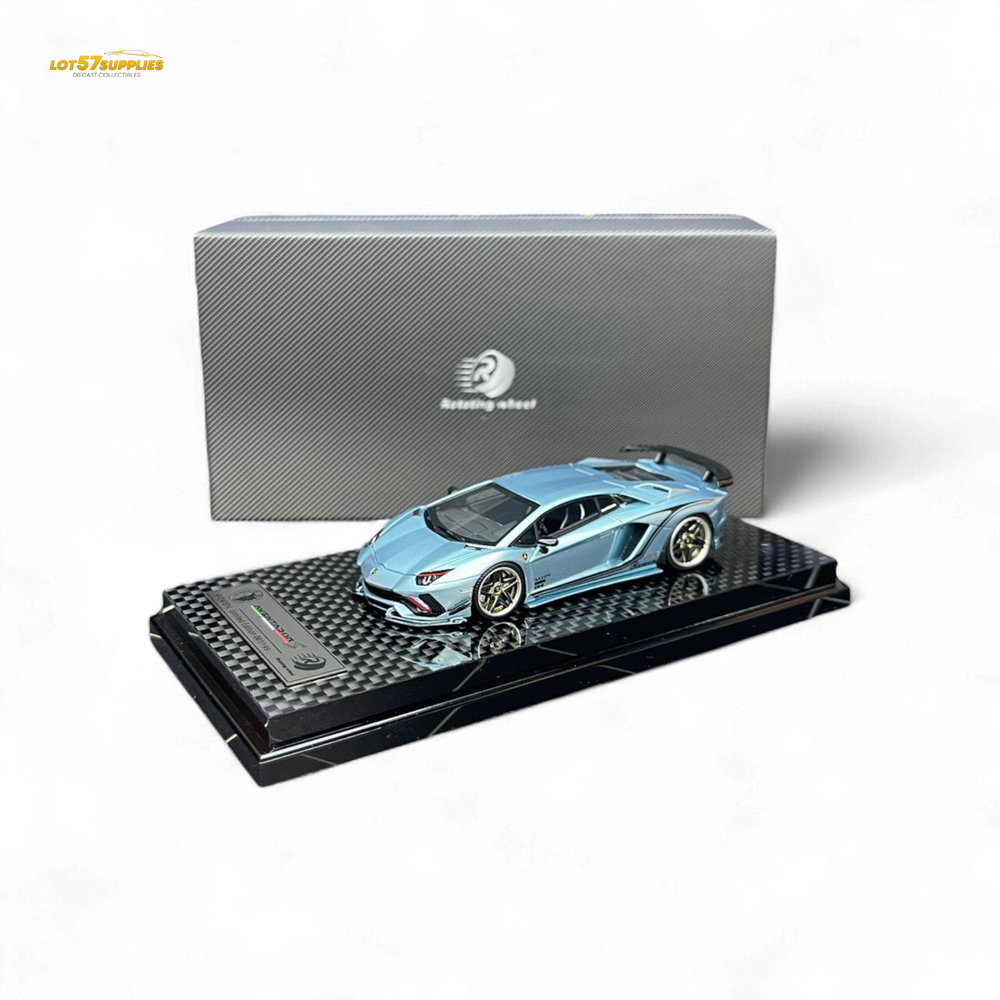 (Pre-Order) Rotating Wheel Rowen Aventador S - Ice Blue 1/64 (ONLINE ORDER ONLY)