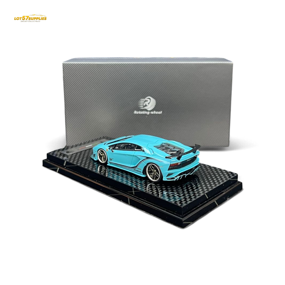 (Pre-Order) Rotating Wheel Rowen Aventador S - Pearl Blue 1/64 (ONLINE ORDER ONLY)