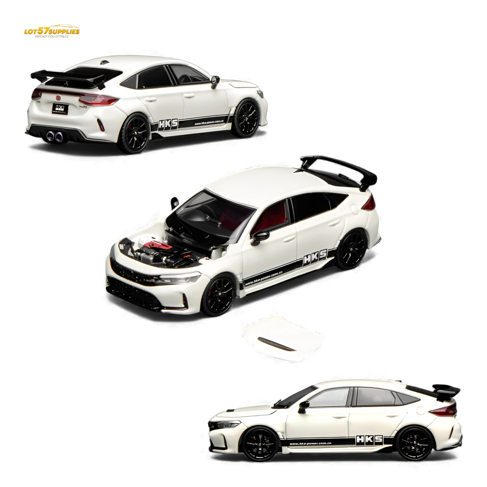 (Pre-Order) Motorhelix Civic Type R FL5 - HKS White 1:64 (ONLINE ORDER ONLY)