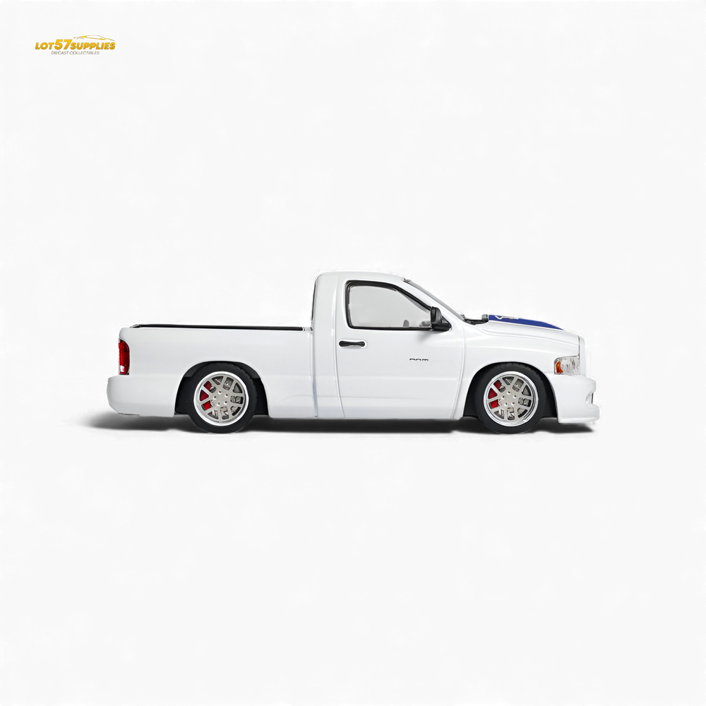 (Pre-Order) GCD Dodge RAM SRT-10 - White Blue Stripe (LHD) 1:64 (ONLINE ORDER ONLY)