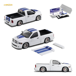 (Pre-Order) GCD Dodge RAM SRT-10 - White Blue Stripe (LHD) 1:64 (ONLINE ORDER ONLY)