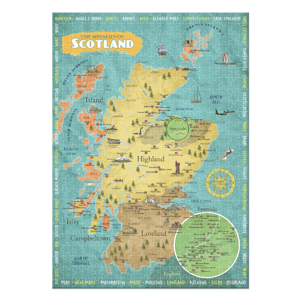 Whiskies Of Scotland 500 Piece Jigsaw Puzzle Ginger Fox