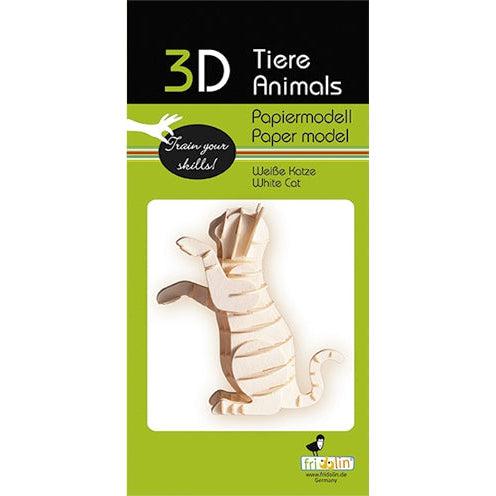 White Cat 3D Cardboard Model Kit Fridolin (ONLINE ORDER ONLY)