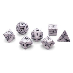 White Howlite - 7 Piece RPG Set Gemstone Dice (Online Only)