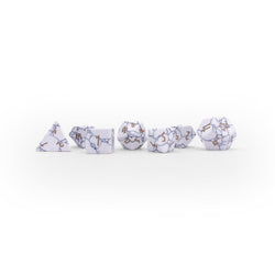 White Howlite - 7 Piece RPG Set Gemstone Dice (Online Only)