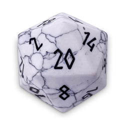 White Howlite - Boulder® 30mm Gemstone Dice (Online Only)