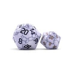 White Howlite - Boulder® 30mm Gemstone Dice (Online Only)