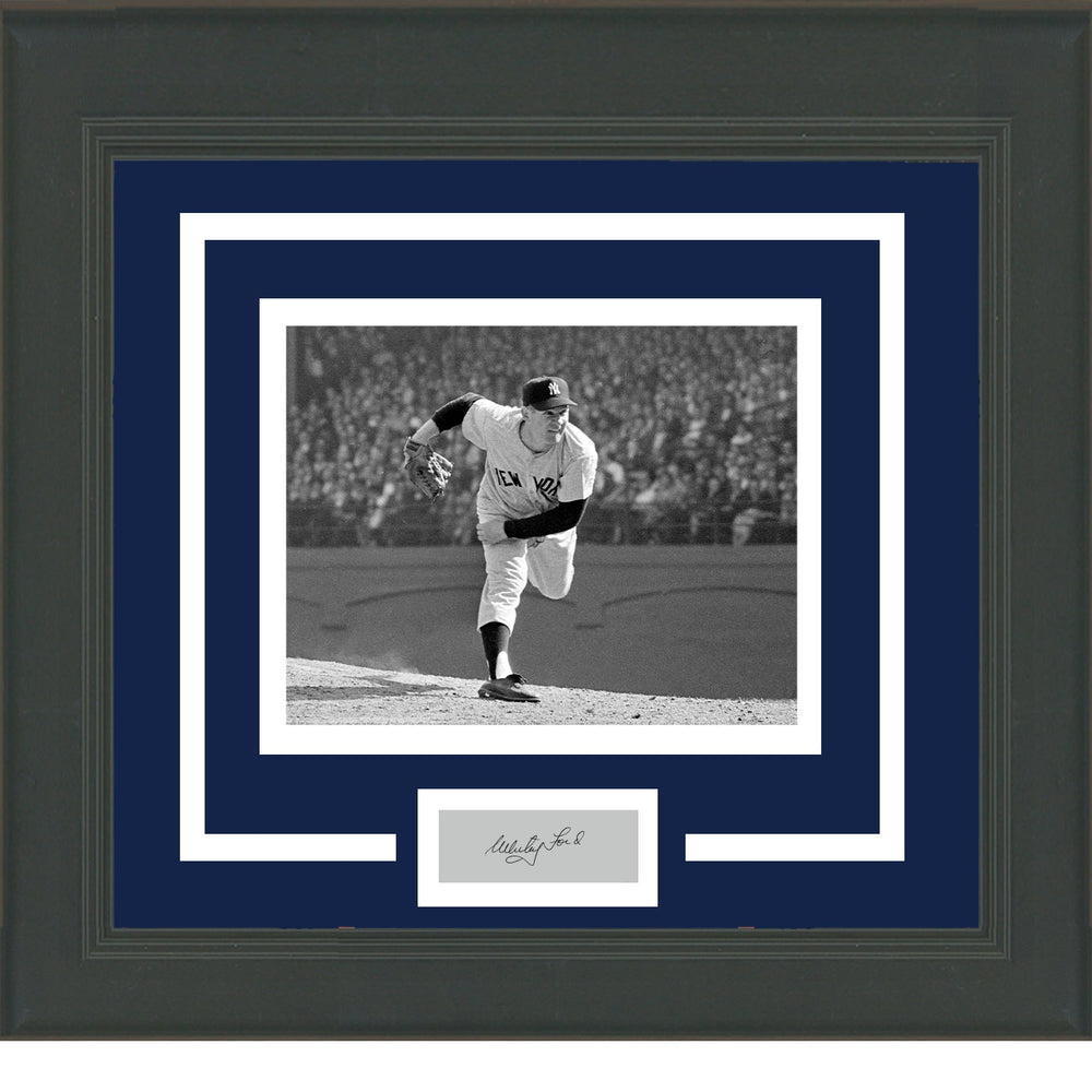 Framed Whitey Ford Facsimile Laser Engraved Signature Auto New York Yankees 11x14 Baseball Photo (ONLINE ORDER ONLY)