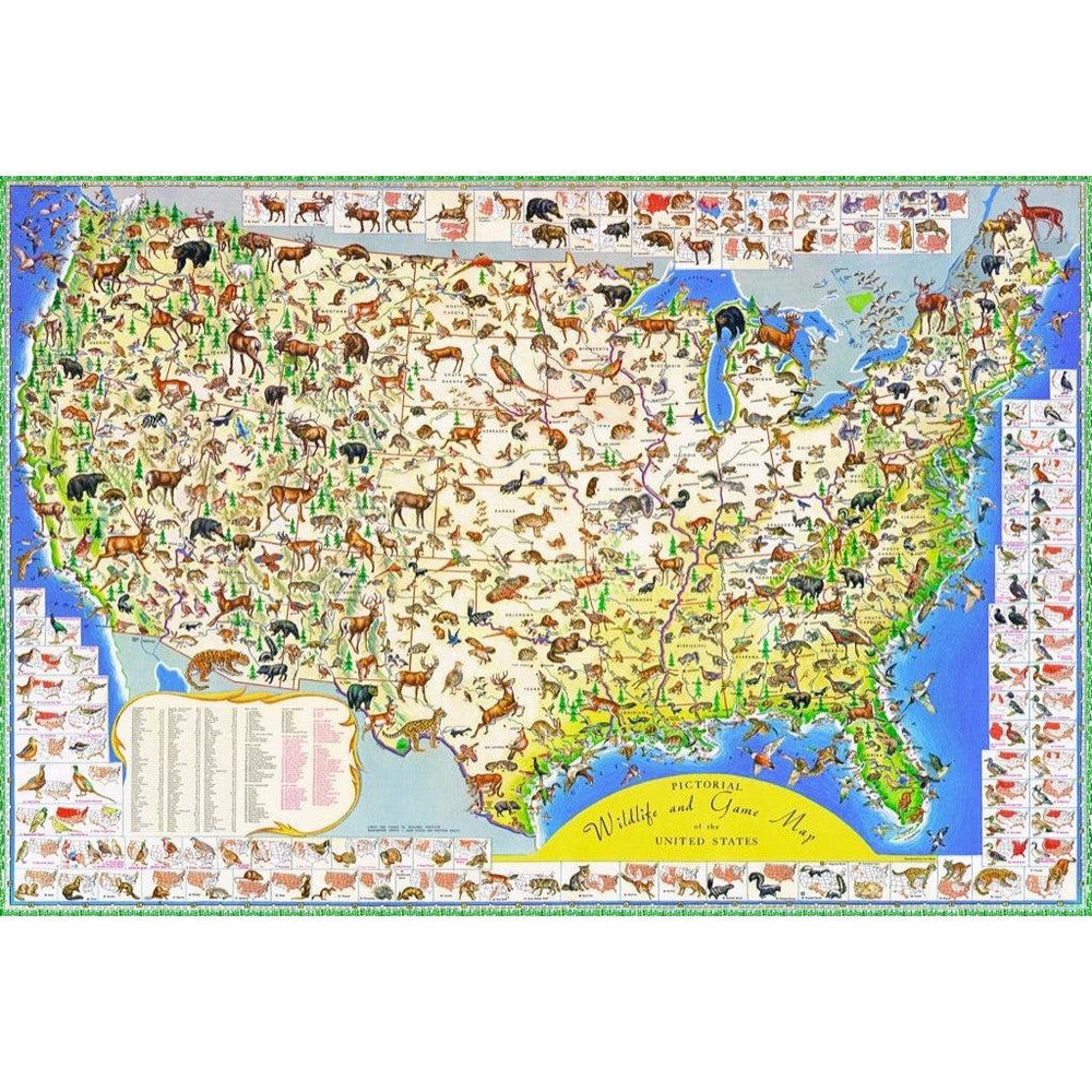 Wildlife Map 2000 Piece Jigsaw Puzzle NYPC (ONLINE ORDER ONLY)
