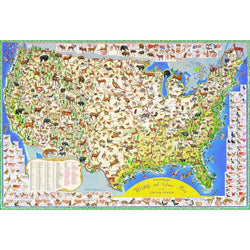 Wildlife Map 2000 Piece Jigsaw Puzzle NYPC (ONLINE ORDER ONLY)