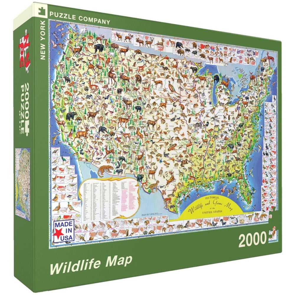 Wildlife Map 2000 Piece Jigsaw Puzzle NYPC (ONLINE ORDER ONLY)
