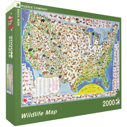 Wildlife Map 2000 Piece Jigsaw Puzzle NYPC (ONLINE ORDER ONLY)