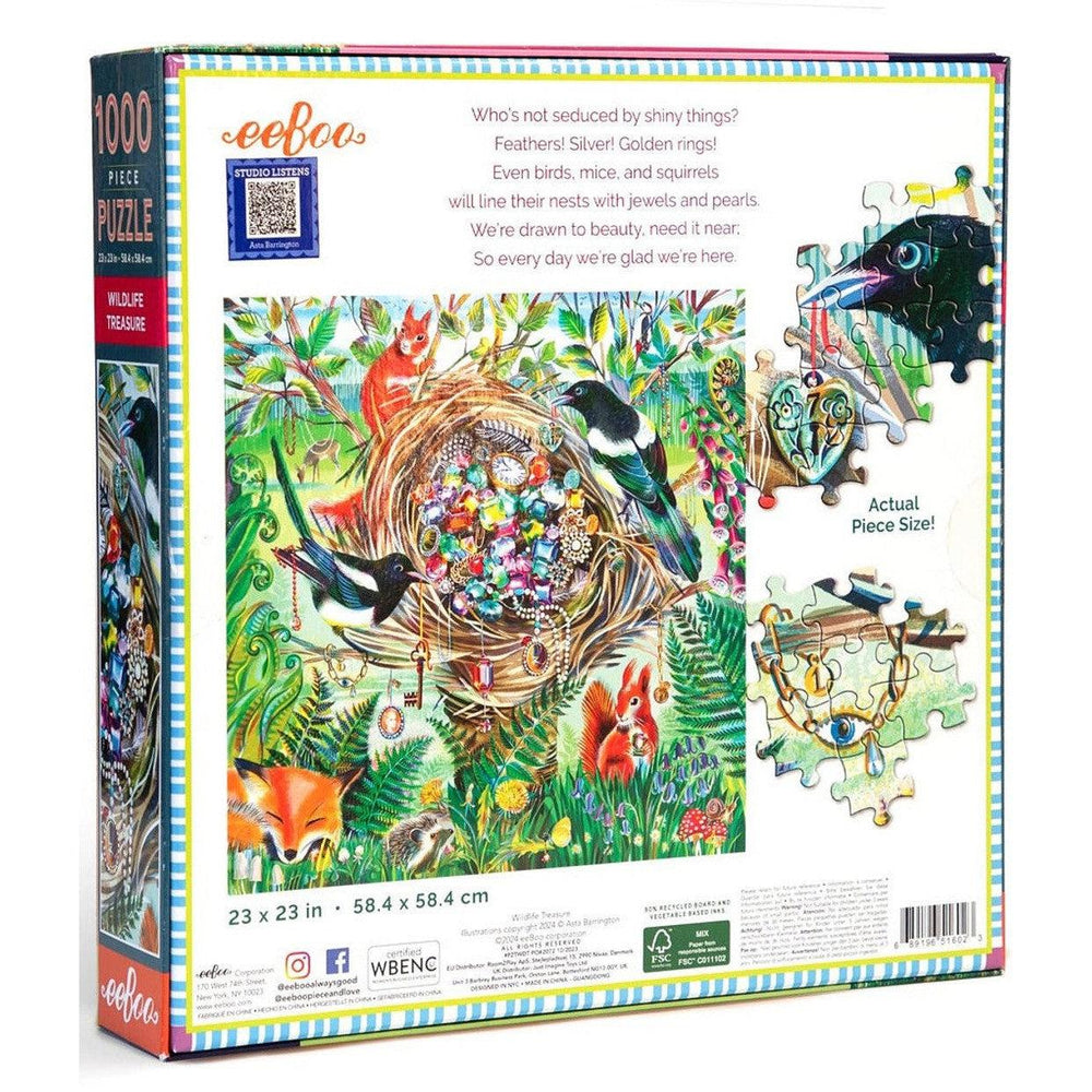 Wildlife Treasure 1000 Piece Jigsaw Puzzle eeBoo (ONLINE ORDER ONLY)
