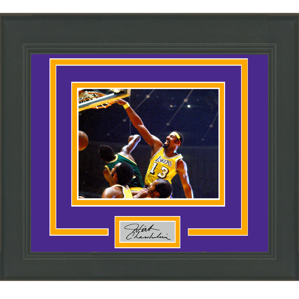 Framed Wilt Chamberlain Facsimile Laser Engraved Signature Auto Los Angeles Lakers 11x14 Basketball Photo (ONLINE ORDER ONLY)
