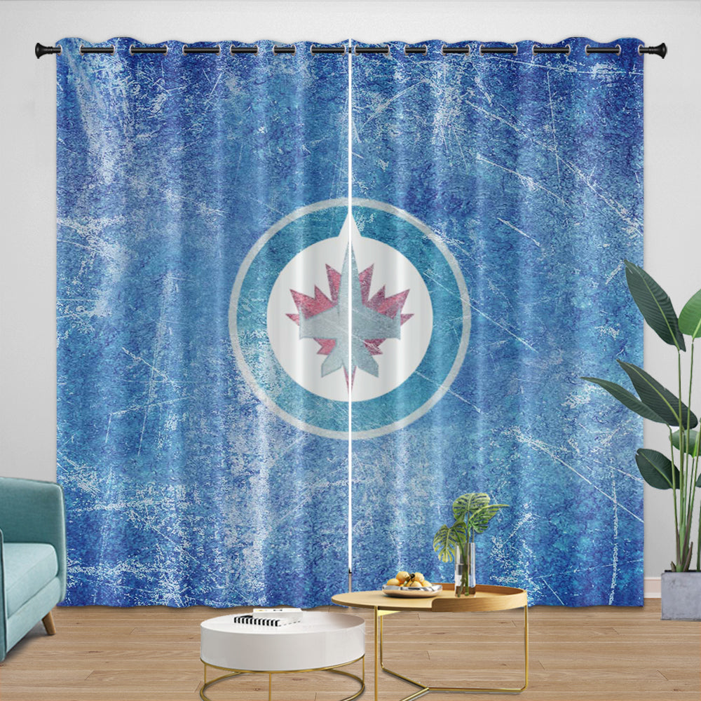 Winnipeg Jets Curtains Blackout Window Drapes Room Decoration (Online Order Only)
