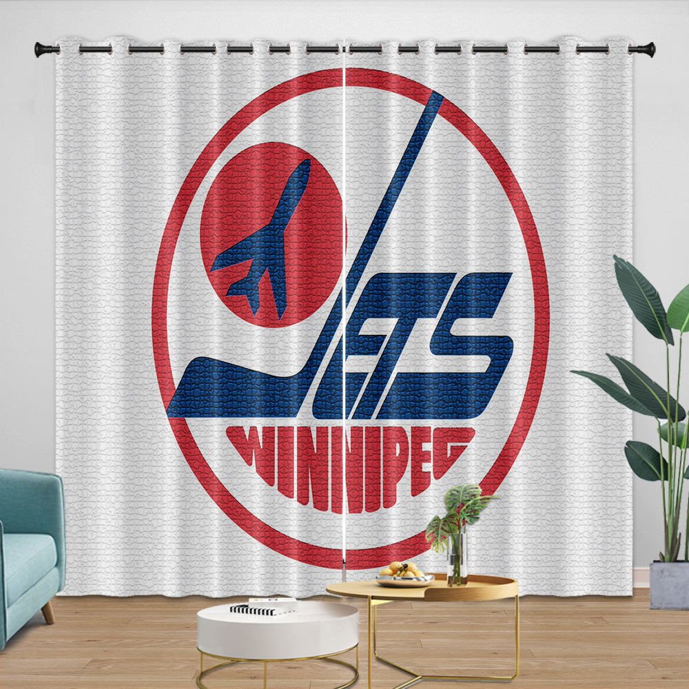 Winnipeg Jets Curtains Blackout Window Drapes Room Decoration (Online Order Only)