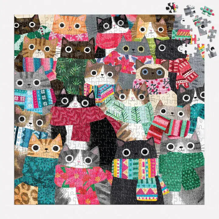 Wintry Cats 500 Piece Jigsaw Puzzle Galison (ONLINE ORDER ONLY)