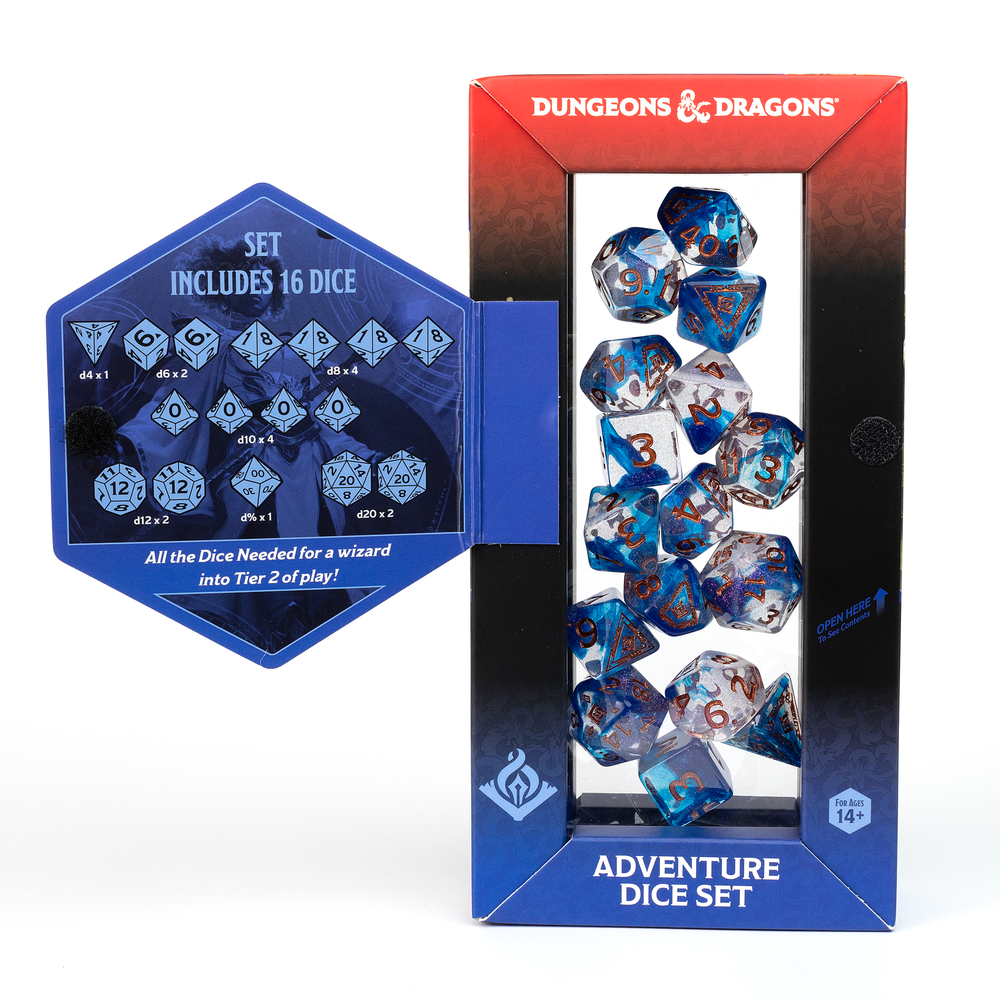 D&D Adventure Dice Set - Wizard Edition | Blue 16pc Collection (ONLINE ORDER ONLY)