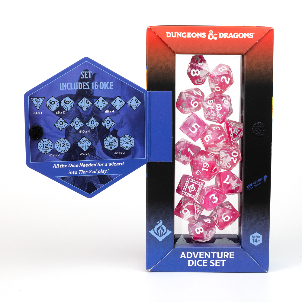 D&D Adventure Dice Set - Wizard Edition | Fuchsia 16pc Collection (ONLINE ORDER ONLY)